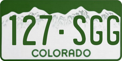 CO license plate 127SGG