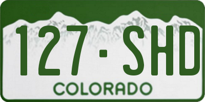 CO license plate 127SHD