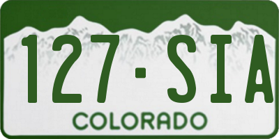 CO license plate 127SIA