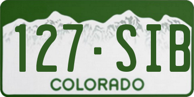 CO license plate 127SIB