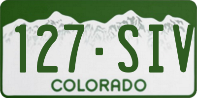 CO license plate 127SIV