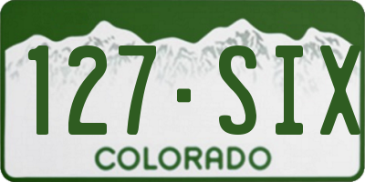 CO license plate 127SIX