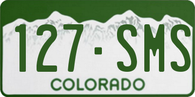 CO license plate 127SMS
