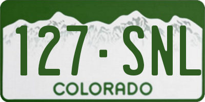 CO license plate 127SNL