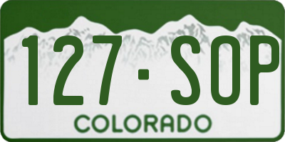 CO license plate 127SOP