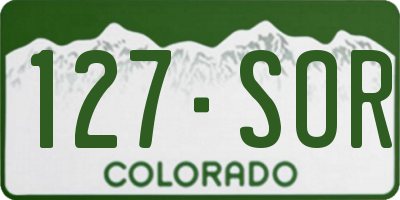 CO license plate 127SOR