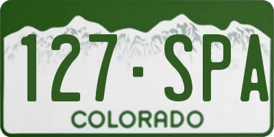 CO license plate 127SPA