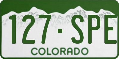 CO license plate 127SPE