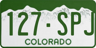 CO license plate 127SPJ