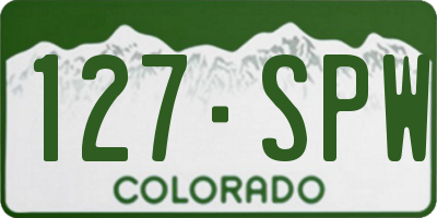 CO license plate 127SPW