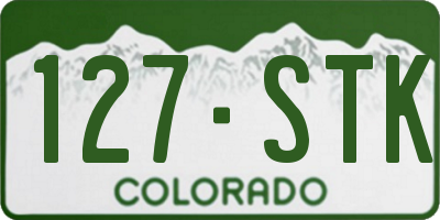 CO license plate 127STK