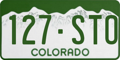 CO license plate 127STO