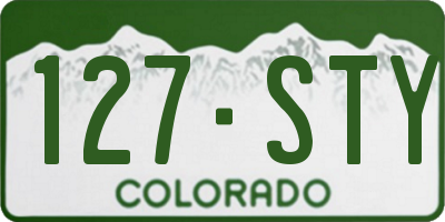 CO license plate 127STY