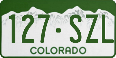 CO license plate 127SZL