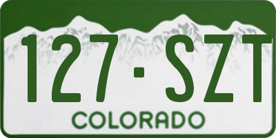CO license plate 127SZT
