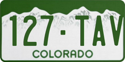 CO license plate 127TAV
