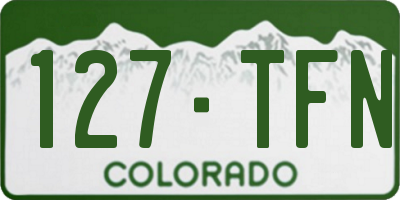 CO license plate 127TFN