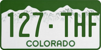 CO license plate 127THF