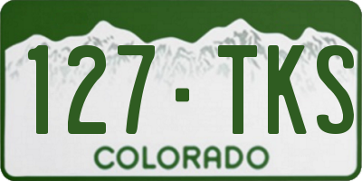 CO license plate 127TKS