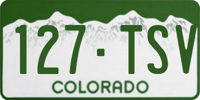 CO license plate 127TSV