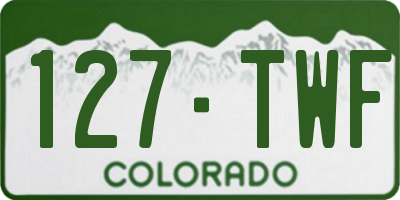 CO license plate 127TWF
