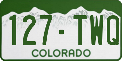 CO license plate 127TWQ
