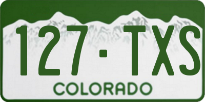 CO license plate 127TXS