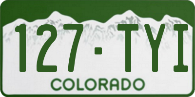 CO license plate 127TYI