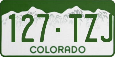 CO license plate 127TZJ