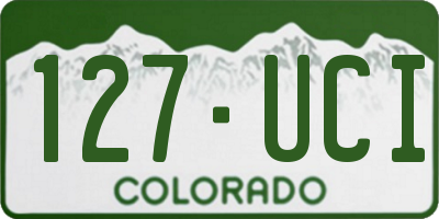 CO license plate 127UCI