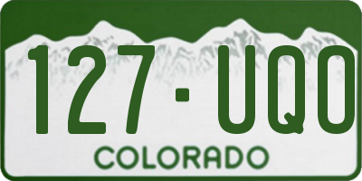 CO license plate 127UQO