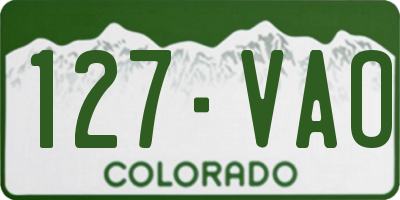 CO license plate 127VAO