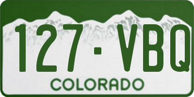 CO license plate 127VBQ