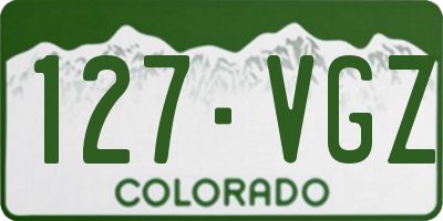 CO license plate 127VGZ