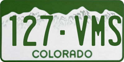 CO license plate 127VMS
