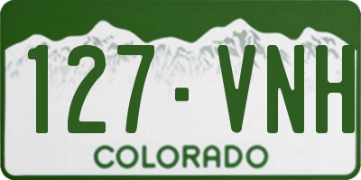 CO license plate 127VNH