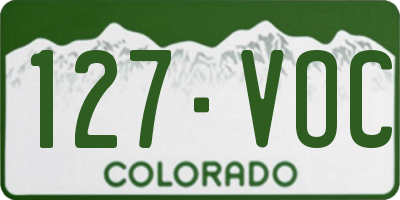 CO license plate 127VOC