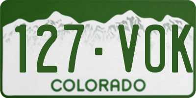 CO license plate 127VOK