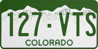 CO license plate 127VTS
