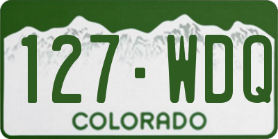 CO license plate 127WDQ