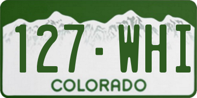 CO license plate 127WHI