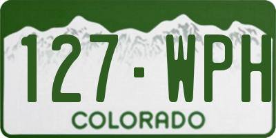 CO license plate 127WPH