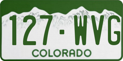 CO license plate 127WVG