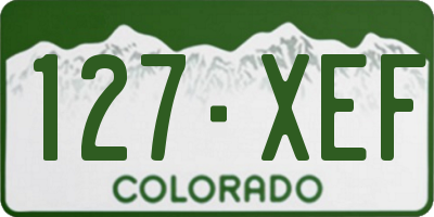 CO license plate 127XEF