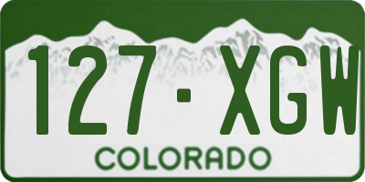 CO license plate 127XGW