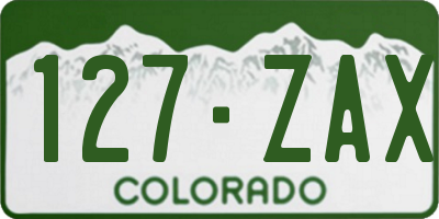 CO license plate 127ZAX