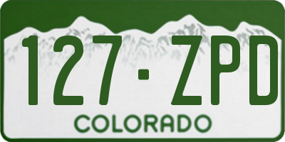 CO license plate 127ZPD