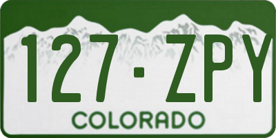 CO license plate 127ZPY