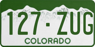 CO license plate 127ZUG