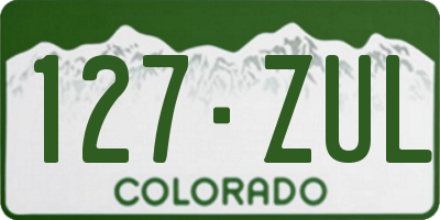 CO license plate 127ZUL